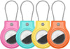 Waterproof Airtag Holder,4 Pack Airtag Case with Secure Lock,Airtags Keychain for Apple Air tag,Anti-Lost Protective Case Air tags Accessories for GPS Tracker Luggage,Key,Pet-Orange/Yellow/Green/Pink