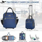 EMPSIGN Underseat Carry On Wheeled - 16" Carry on Bag with Wheels Multi-functional Lightweight Rolling Bag Overnight Weekender Small Suitcase for Women Men Travel Business, Haze Blue-Gold Zipper