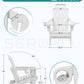 SERWALL Folding Adirondack Chair, Dual Cup Holders & All-Weather HDPE, Wood-Like Patio Chair for Backyard, Camping，Pool & Fire Pit- White