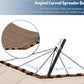 TegerDeger 12FT 2 Person Hammock with Stand Included 55 x 79IN Large Hammock 450LB Capacity with Hardwood Spreader Bar & Nylon Rope for Outside, Patio, Garden, Backyard, Beach, Poolside - Brown