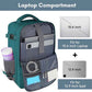 Taygeer Laptop Backpack, Airline Approved Carry On with 17.3 inch Laptop Compartment, TSA Friendly Backpack for Nursing Doctor Business Travel, Travel Daypack for Work Essentials, Peacock Blue