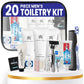 Trektote Travel Toiletry Kit For Men And Women – 20 Piece Set of Travel Size Toiletries, TSA Compliant, Includes Shampoo And Conditioner, Body Wash, Toiletry Bag & More