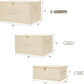 ANMINY 2PCS Storage Bins with Zipper Lids 36 Qt Lidded Fabric Storage Boxes Baskets Cubes with Handles Collapsible Washable Cotton Linen Closet Shelf Clothes Organizer Containers - Beige, Large
