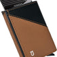 Jenoss Smart Wallet For Men: Full Grain Leather, Handcrafted, Slide Metal Pop Up Case, Slim RFID Blocking Credit Card Holder, Compact 12 Cards Slot Organizers, ID, Money Clip(Brown & Black)
