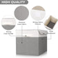Large 22 Quart Linen Fabric Foldable Storage Bin Cube Organizer Basket with Flip-Top Lid & Handles, Clothes Blanket Box for Home, Office, Closet, Gray & White, 4 Pack 14.6 x 9.5 x 9.5”