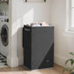 SOLEDI Laundry Hamper with Lid 90L Large & Tall Collapsible Laundry Basket, Clothes Hamper with Bag Removable Easy to Carry, Dirty Hampers for Bedroom, Bathroom, Dorm, College, Dark Grey