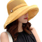 Women Wide Brim Sun Hats Metal Wired Edge Summer UV Protection Beach Fishing Hat for Hiking Garden Travel Chin Strap