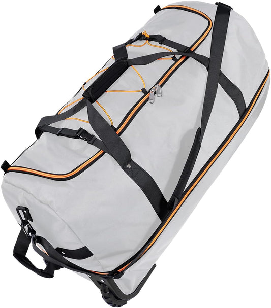 110L Expandable to 140L 32” Foldable Oxford Soft-Sided Rolling Duffle Bag with 2 Heavy-Duty Wheels,3 Large Compartments,Adjustable Shoulder Strap and Attached Organizer Pouch,Grey - Roamly