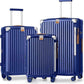 Joyway Luggage Sets 3 Piece, Expandable Suitcase with Smart Cup Holder and USB Port, Hardside Carry On Checked with TSA Lock Spinner Double Wheels, Blue