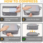 Veken 6/9/11 Set Compression Packing Cubes for Travel Essentials,Compressible Expandable Large Luggage Suitcase Organizer Bags for Clothing,Durable Space Saver Storage Bags(Gray)