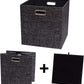 Posprica Fabric Storage Cubes,13×13×13 cube storage bins, Foldable Drawers Baskets Containers for Shelf Cabinet Bookcase,Thick and Heavy Duty (4pcs, Black)