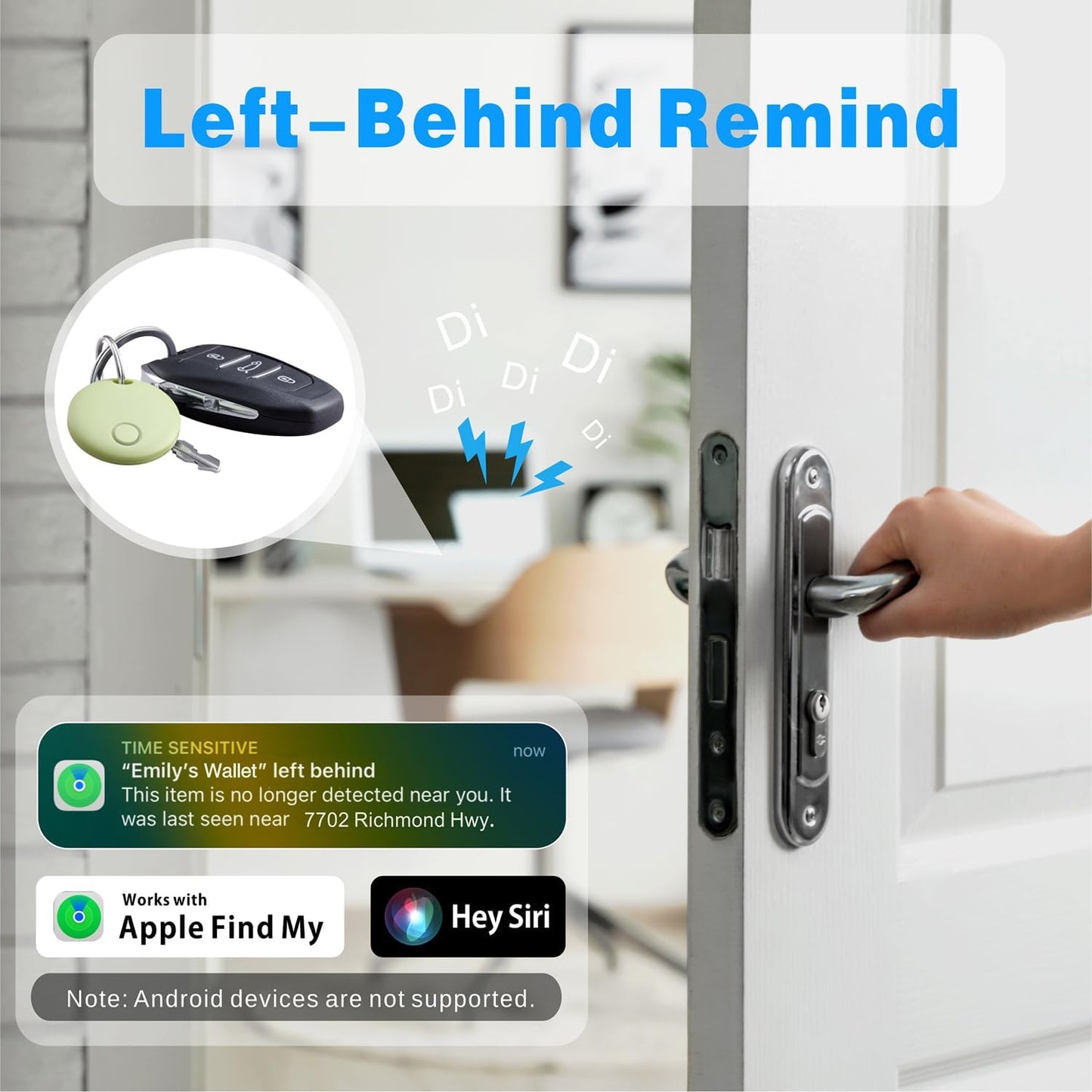 Air Tracker 4 Pack, Smart Bluetooth Tracker Works with Apple Find My (iOS Only), Item Finder Locator for Keys, Luggage, Backpack, IP67 Waterproof