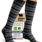 Merino Wool Compression Socks for Women Men, 15-20 mmHg Knee High Socks for Flying, Travel, Running