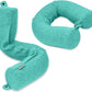 Dot&Dot Green Twist Memory Foam Kids Travel Pillow for Airplanes - Kids Neck Pillows for Sleeping - Airplane Pillow for Neck Support, Chin, Lumbar, Leg - Adjustable Toddler Neck Pillow