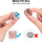 Portable Metal Pill Box Single Waterproof Pill Case for Daily - Pocket Purse Pill Container Medicine Organizer Holder for Vitamins Medication Fish Oils Pink