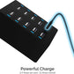Sabrent 60 Watt (12 Amp) 10-Port [UL Certified] Family-Sized Desktop USB Rapid Charger. Smart USB Ports with Auto Detect Technology [Black] (AX-TPCS)