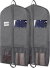 Zilink 43" Suit Bags for Closet Storage and Travel Gusseted Hanging Garment Bags for Men Suit Cover for Travel with Handles for Coats, Jackets, Shirts,Dresses, Grey