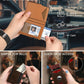 Airtag Wallet for Men, Minimalist Slim Mens Wallet Smart Pop Up Credit Card Holder for 9-13 Cards, RFID Blocking Wallet with ID Window & Cash Slot, Compact Bifold Metal Aluminum Card Case