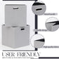 Cube Storage Bins 13×13 Polyester Foldable Box with Handles, Collapsible Organization Basket Set of 4 Large Capacity Drawer for Closet Shelf Cabinet Bookcase Bedroom, Light Gray