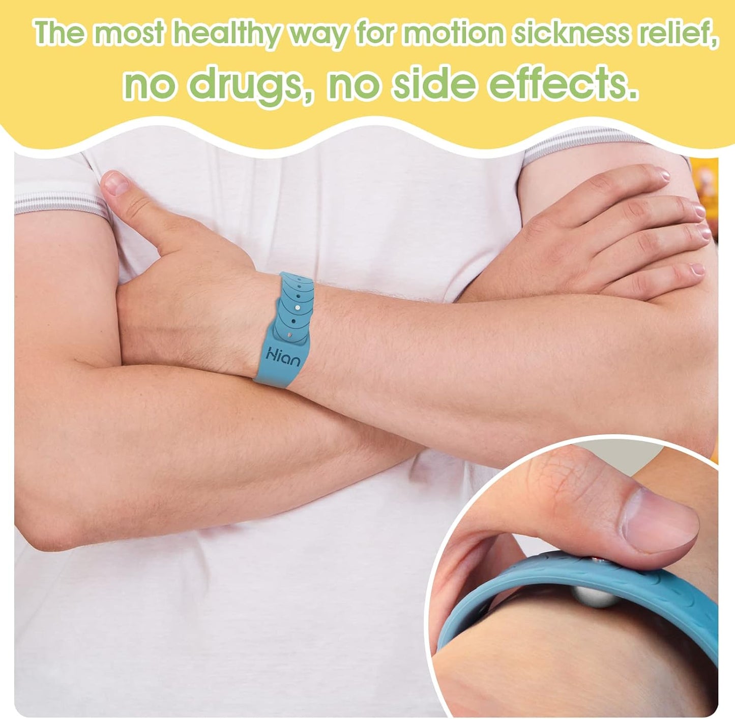 Motion Sickness Bracelets Sea Sickness Wristbands for Motion Sickness/Morning Sickness/Pregnancy Nausea Anti Nausea Bands Acupressure Wristband Motion Sickness Bands (1 Pair Pine Green