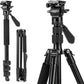 Fotopro 78" Camera Tripod, Aluminum Compact Travel Tripod and Monopod with 360° Fluid Head Quick Release Plate, Professional Video Tripod for DSLR, Load up 6.6lbs