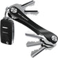 KEYSMART Key Holder for Keychain - Compact Key Organizer for Key Chain, Minimalist Clutter-Free EDC Keychains Key Ring, Black Aluminum, 8 Keys