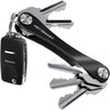 KEYSMART Key Holder for Keychain - Compact Key Organizer for Key Chain, Minimalist Clutter-Free EDC Keychains Key Ring, Black Aluminum, 8 Keys