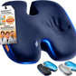 Seat Cushion, BodySync™ Technology with Non-Slip Gel & Memory Foam for Tailbone, Sciatica & Back Pain Relief, Office Chair Cushion, Car Seat Cushions for Driving (Dark Grey Blue)