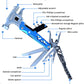 18-in-1 Multipurpose Tool Kit, Survival Camping Gear & Fishing Gifts for Dad - Multitool with Hammer, Pliers, Screwdriver and Pocket Knife for Men