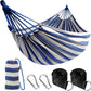 ANYOO Cotton Hammock Portable Camping Hammocks for Hanging Sturdy Garden Comfortable Fabric Hammock with Tree Straps Up to 660lbs with Travel Bag for Camping Outdoor/Indoor Patio Backyard