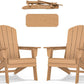 Folding Adirondack Chair - Extended Ergonomic Backrest, Cup Holder - Easy Assembly - Durable HDPE Plastic, Weather Resistant & Maintenance-Free - Lawn, Patio, Deck Supports 380lbs Teak
