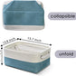 TheWarmHome Storage Bins for Shelves - Small 6 Pack 11.8x7.8x5.2 inch Sturdy Storage Basket W/Handles, Decorative Foldable Storage Baskets for Organizing Closet Nursery Toy(White & Green)