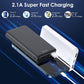 [2 Pack] Portable Charger Power Bank 10000mAh,Ultra Slim Compact External Battery Pack with USB C Input & Dual USB Outputs Backup Charger Compatible with iPhone 13,12, Samsung S20,Tablet -Black+White
