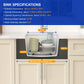 Dcolora 18 Inch Wet Bar Sink Granite Composite White Undermount Small Kitchen Sink Single Bowl With Workstation #DC-GU0001WS