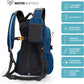 Water Buffalo Hydration Backpack - Sherpa 22L Hiking Backpack with Water Bladder - Water Backpack for Hiking with Waterproof Zippers, Phone & Pole Holders - Roamly