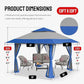 CROWN SHADES 13x13 Pop Up Gazebo, Canopy Tent, Gazebos on Clearance - Outdoor Gazebo for Backyard & Patio Furniture - Carpa Pop Up Tent with Wheeled STO-N-Go Cover Bag (Blue & Grey)