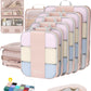 10 Set Compression Packing Cubes for Travel Women Mom,OlarHike Luggage Clothes Storage Gifts for Travelers,Airplane/Cruise/Car/Train Travel Essentials,Compressible Expandable Saver Space Bags(Beige) - Roamly