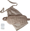 Mulberry Soft Silk Eye Mask for Sleeping with Ear Plugs & Luxury Bag - Cooling Night Eye Covers Face Mask for Women - Blindfold Travel Eye Mask Blocking Out Light - Champagne