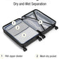 KYME Hardside Carry On Luggage 22x14x9 Airline Approved with TSA Lock Hardshell Carry On Suitcase with Spinner Wheels Travel Rolling 22 Inch Luggage with Cup Holder for Men Women Black