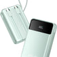 Portable-Charger-Power-Bank Travel Essentials Battery Pack USB C 30000mAh Built in Cable 22.5W Phone Fast Charging Powerbank Compatible with iPhone 16 15 14 13 12 11 iPad Samsung Google (Green)