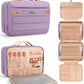 Women's Hanging Toiletry Bag, Waterproof Travel Cosmetic Organizer with Jewelry Storage, Large Capacity Makeup Case for Full-Size Skincare & Bathroom Essentials, Portable Cosmetic kit, Purple