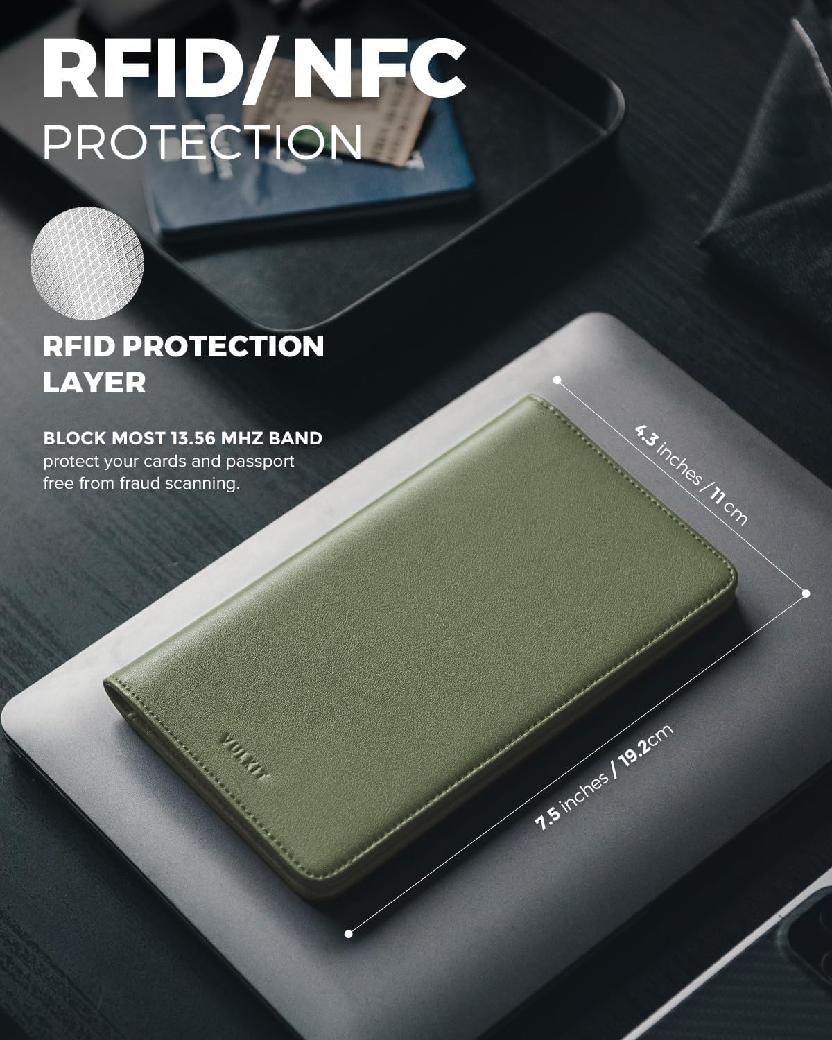 VULKIT Passport Holder Wallet RFID Blocking Travel Wallet for Men & Women - Roamly