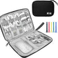 Electronics Organizer Travel Case,Electronic Accessories Storage Bag,Portable Waterproof Cable Organizer Bag,with 5 Cable Ties，for Travel,Work-Black