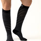 Medical Grade Compression Socks for Men & Women 15-20 mmHg by OrthoSleeve (Black w/Stripes, Medium)