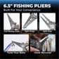 GOMEXUS Titanium Fishing Pliers 6.5'' with Side Cutters, Never Rust Hook Remover, Saltwater Resistant Fishing Tools for Inshore, Nearshore, Jigging Fishing