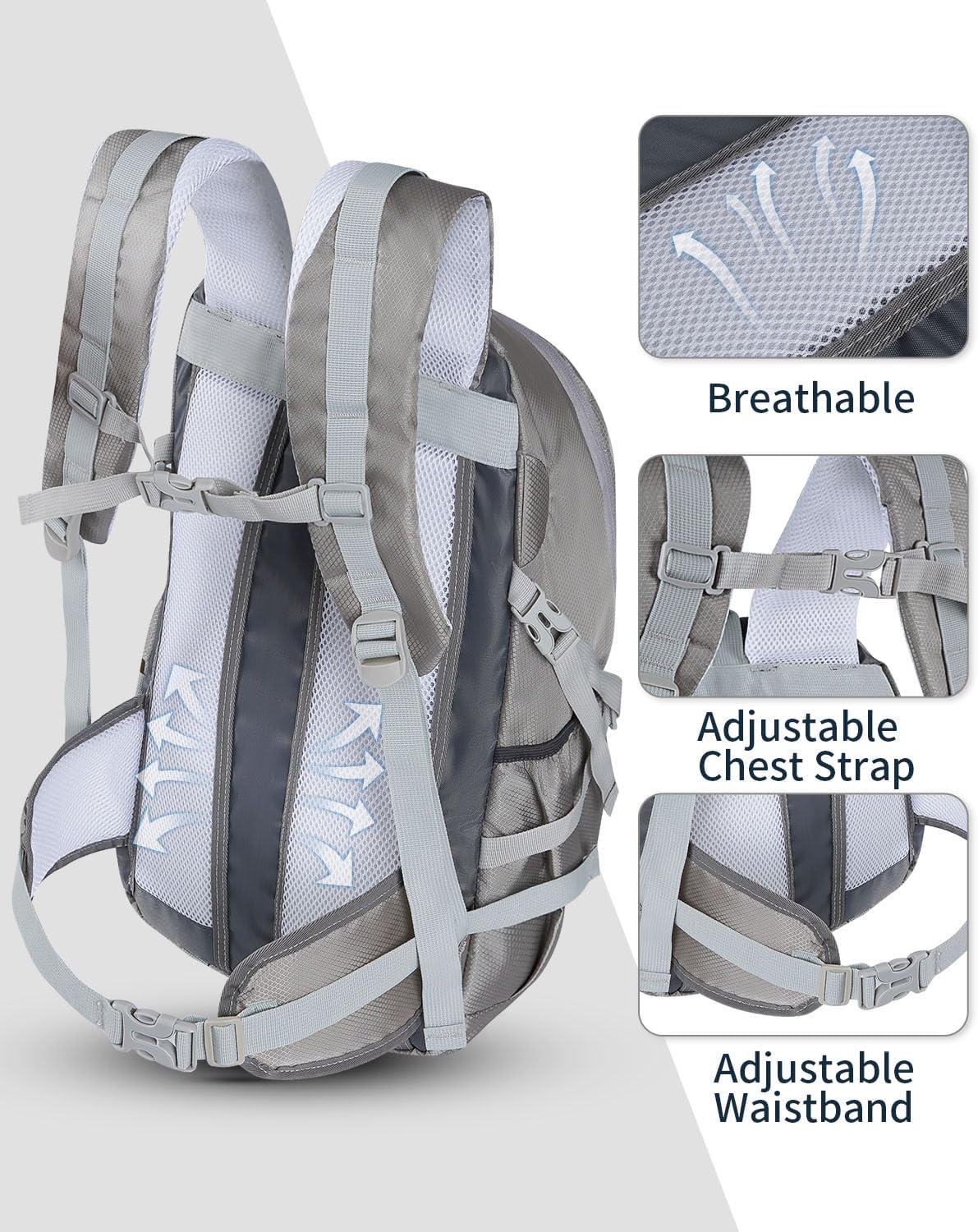 Hiking Backpack 40L Lightweight Waterproof Daypack for Men Women Outdoor Camping Mountaineering Trekking Travel Bag - Roamly