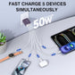 50W 2-Pack USB C Wall Charger Block, 5-Port C Charger Fast Charging Block PD Power Adapter +QC 3.0 Multiport Type C Box Brick Cube USB A Wall Plug for iPhone 16/15/14/13 Pro Max,Samsung Galaxy(Purple) - Roamly