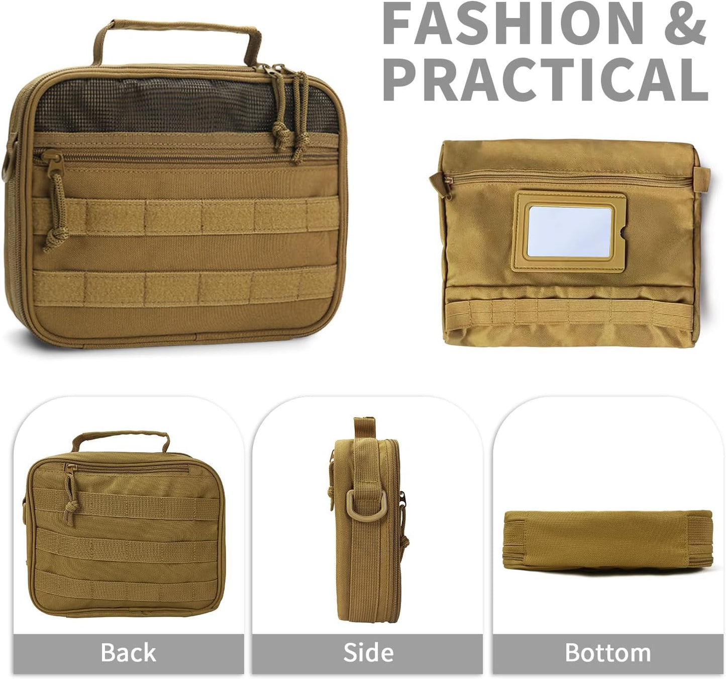 VELVEBAG Toiletry Bag for Men, Mens Travel Bag Toiletry Organizer Dopp Kit Waterproof Bathroom essentials Hanging Shaving toiletries Bag for Men Travel for Cosmetic,Toiletries Accessories, Khaki - Roamly