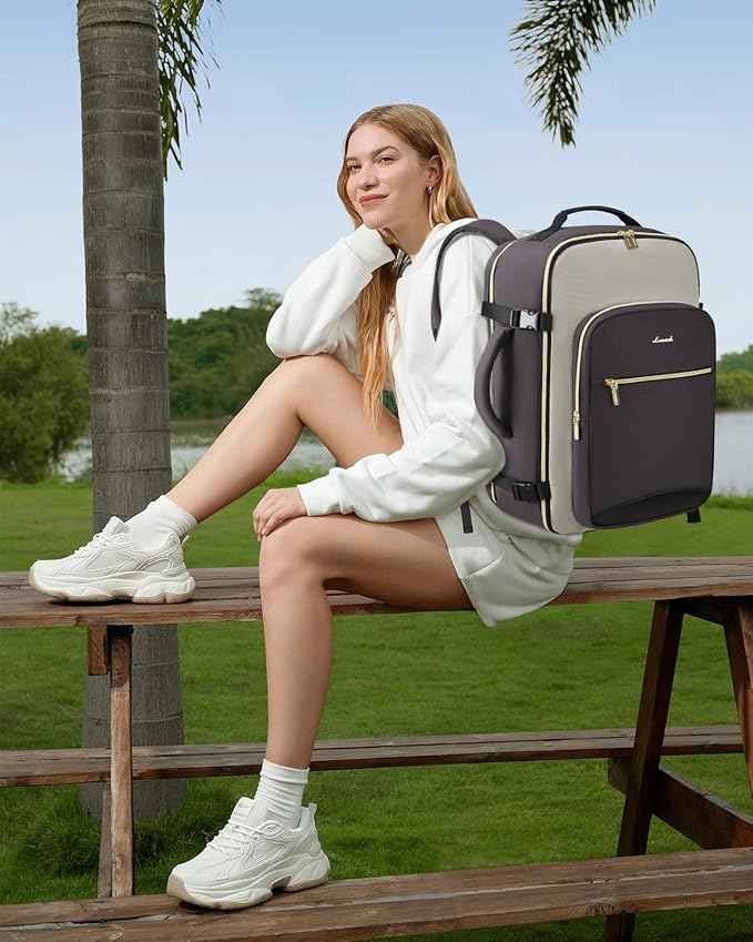 LOVEVOOK 50L Travel Backpack for Women & Men, Airline Approved Carry On Luggage with 3 Packing Cubes, TSA Overnight Bags, Waterproof Personal Item Bag, Weekender Essentials Backpacks fits 17" Laptop