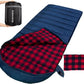 0 Degree Sleeping Bag Cotton Flannel Winter Cold Weather for Adults XXL Sleeping Bag 4 Season Big and Tall with Pillow Compression Sack